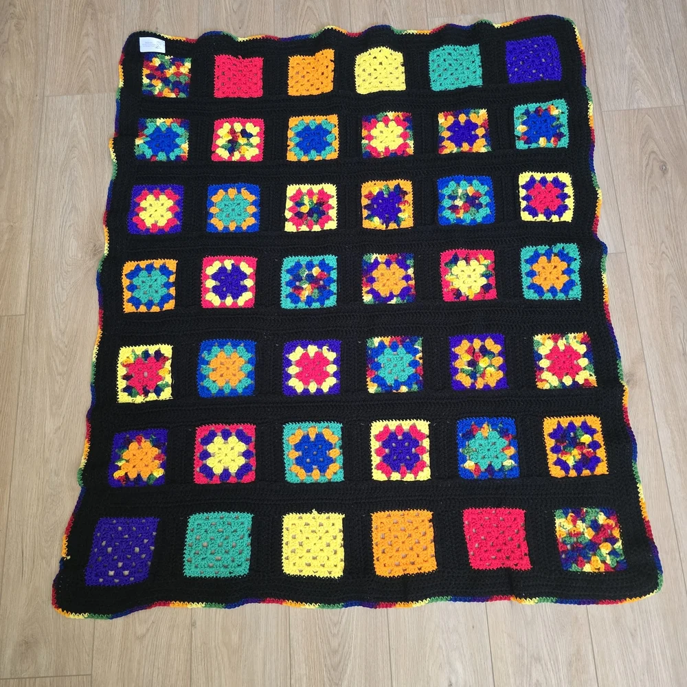 Vibrant Multicolor Crochet Throw Blanket
